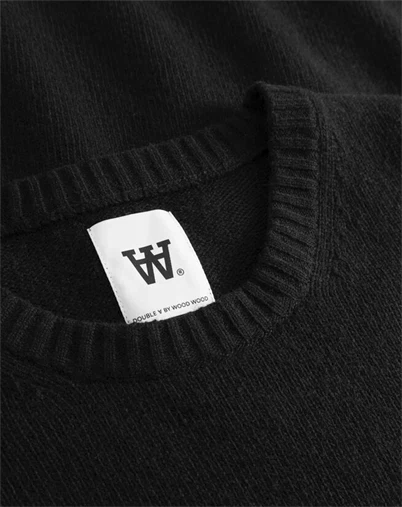 Wood Wood - WWTal Crew Neck Strik - Black